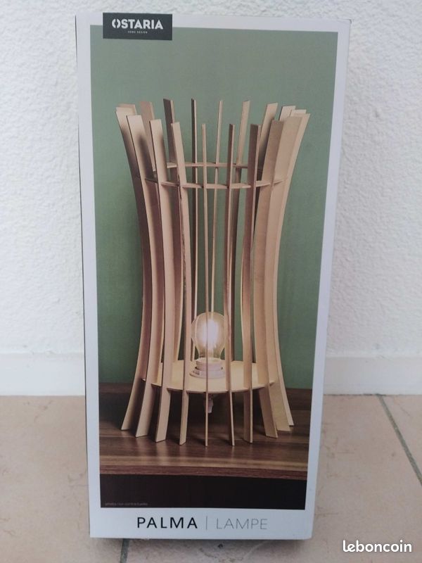 Lampe à poser en bois neuve 46 cm (image 1)