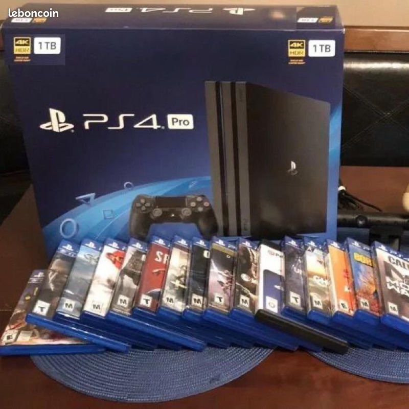 Sony PlayStation 4 Pro Console de jeu + 2 manettes dualshock 4 + 1 casque VR (image 3)