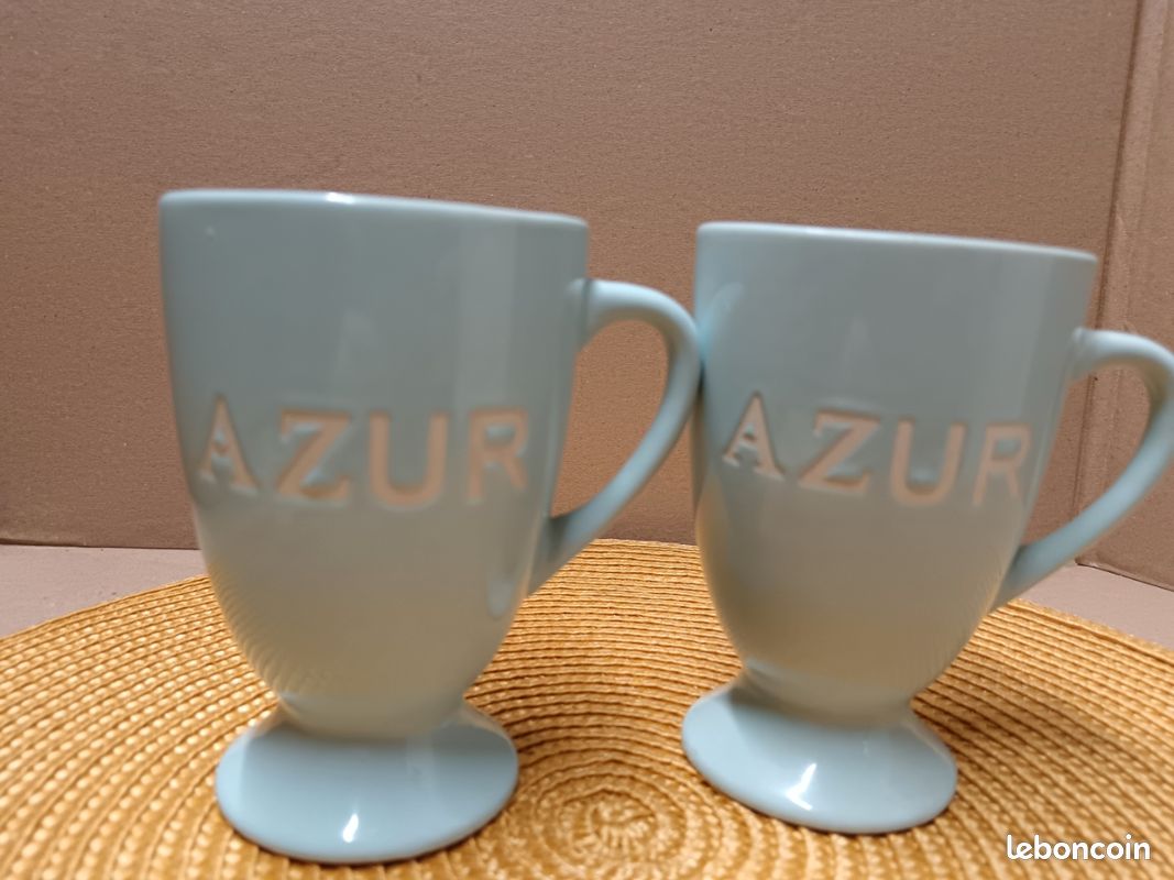 Vend deux tasses Mazagran bleu azur (image 1)
