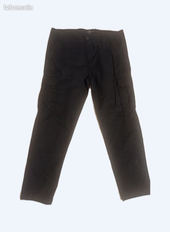 Pantalon coton noir homme (image 1)