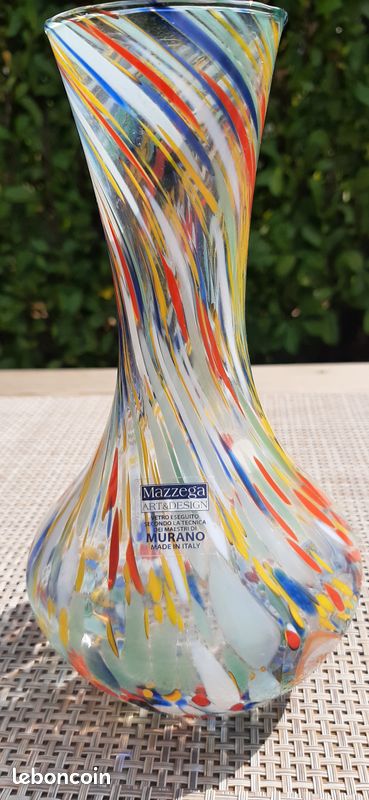 Vase en verre murano Italie modèle arlequin (image 1)