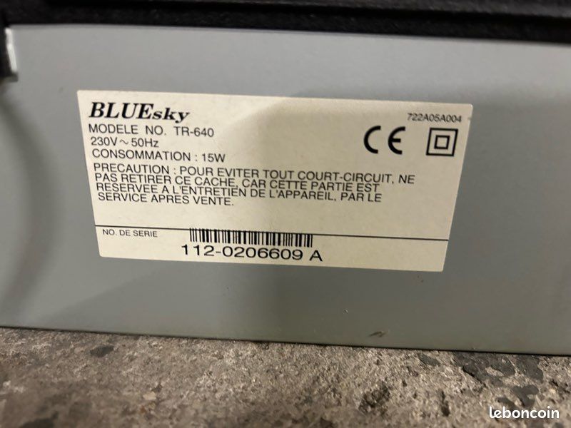 Magnétoscope VHS Bluesky XR 600 - En très bon état, TELECOMMANDE