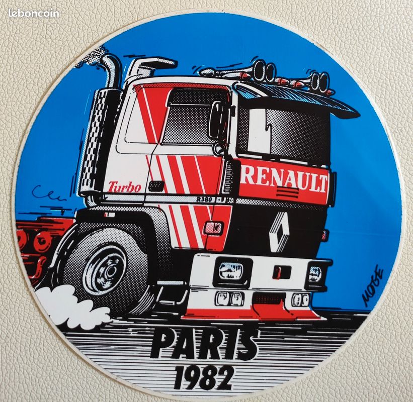 Autocollant Publicitaire Vintage Camion Berliet Groupe Renault – France – Années 80