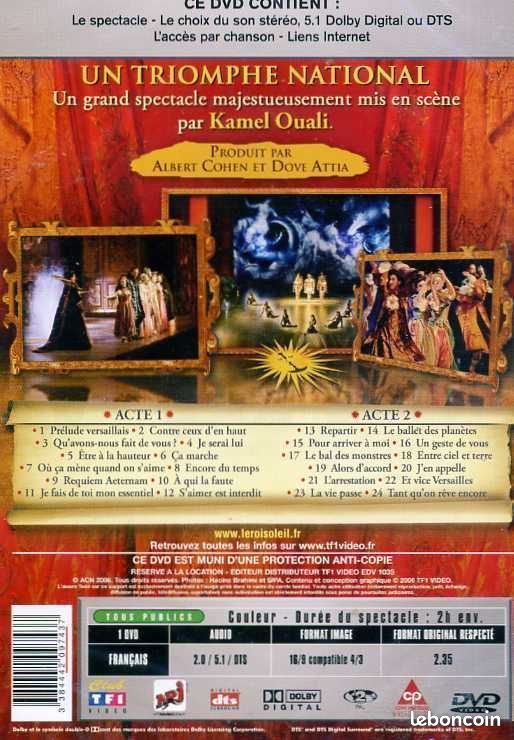 1 DVD ( Spectacle Musicale De Kamel Ouali ) Le Roi Soleil, Année 2005 (image 2)