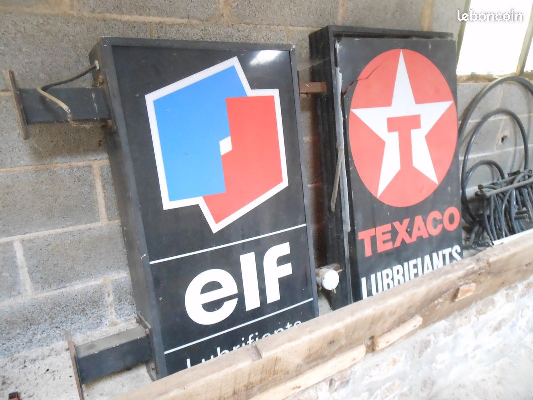 Enseignes de garage lumineuses – Texaco & Elf (image 1)