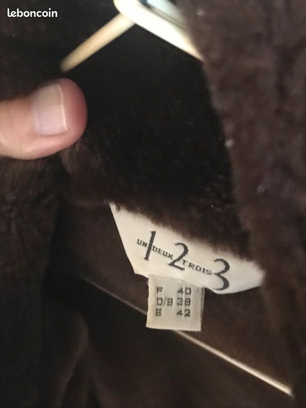 Manteau marron daim doublé fourrure femme (image 3)