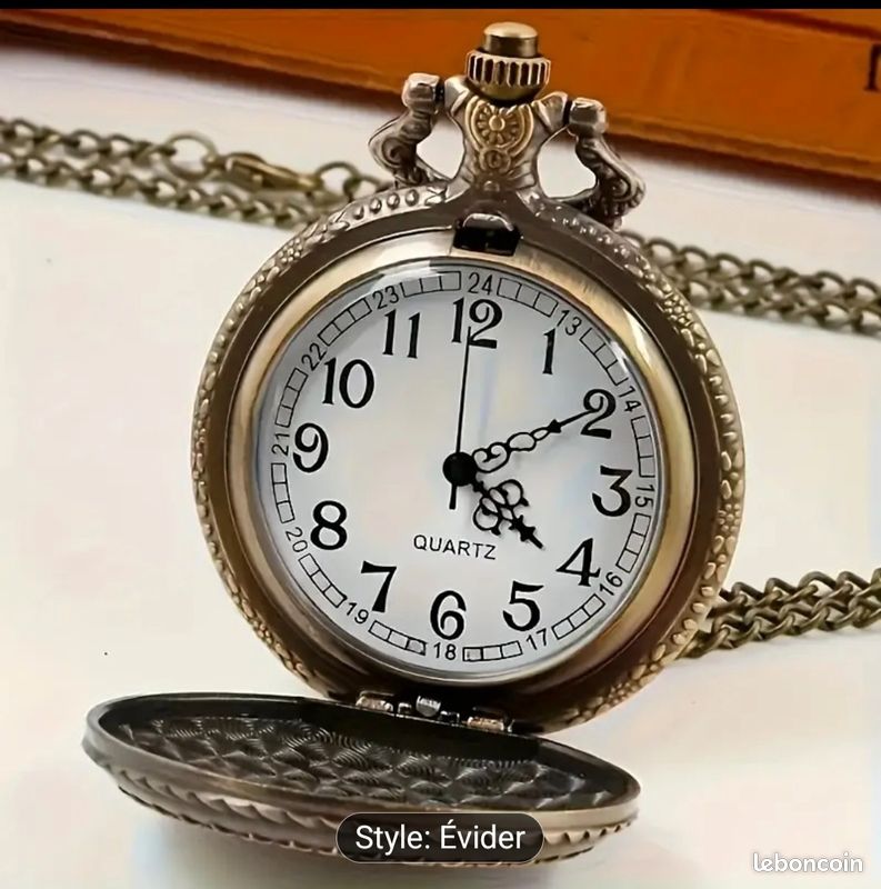 Deux Montres De Poche Mouvement Quartz - Occasion, Sans Marque, Style Vintage