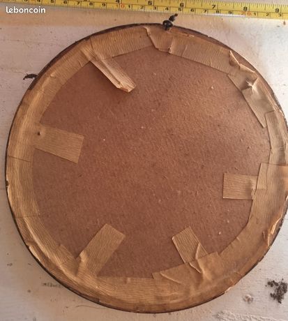 Broderie Ancienne Fait Main Sous-verre, Cadre Bois 68x51 Cm, Thème Enfant