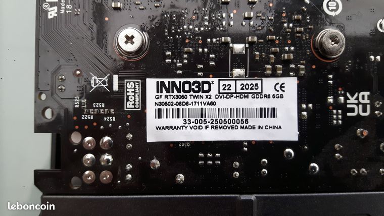 Carte graphique Inno3D GeForce RTX 3050 Twin X2 V2 6GB 3