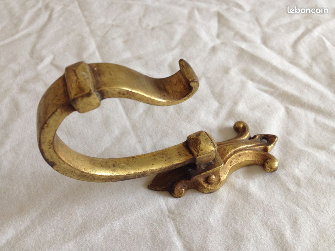 Patère Ancienne En Bronze – Décor Serpent – Art Déco – France – H 12 Cm
