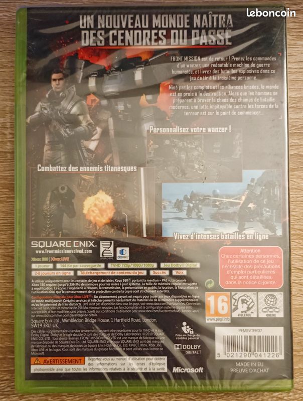 Front Mission Evolved Xbox 360 - Version PAL Neuve Sous Blister - Livraison Gratuite