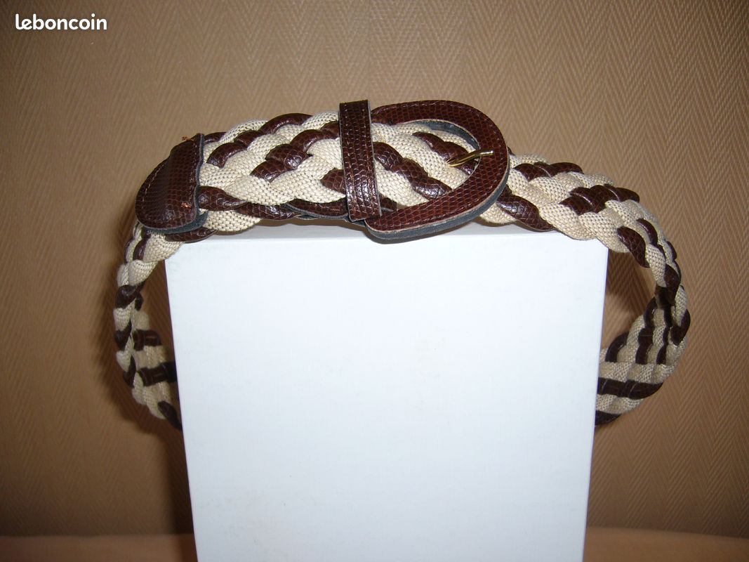 Ceinture tressée marron/beige "Femme" (image 2)