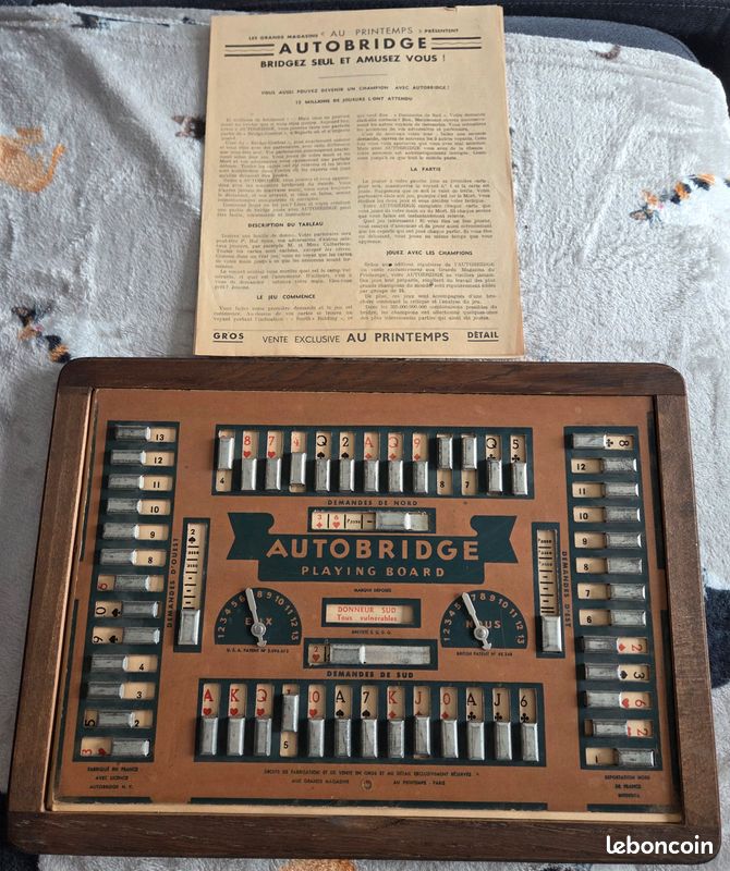 Ancien AutoBridge jeu solo de Brigde Le Printemps Années 40/50 (image 1)