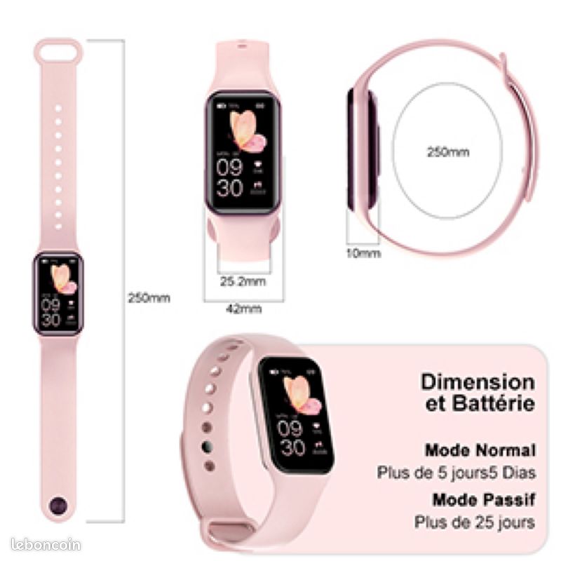 Montre Connectée Iowodo Rose 🌼 (image 6)