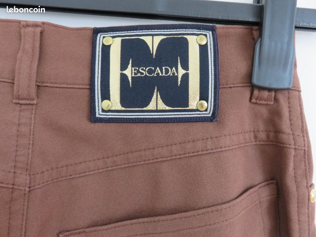 Pantalon Escada Sport Femme Taille 36 - Bicolore Marron/Beige - Coupe Skinny En Coton - Neuf Avec Étiquettes