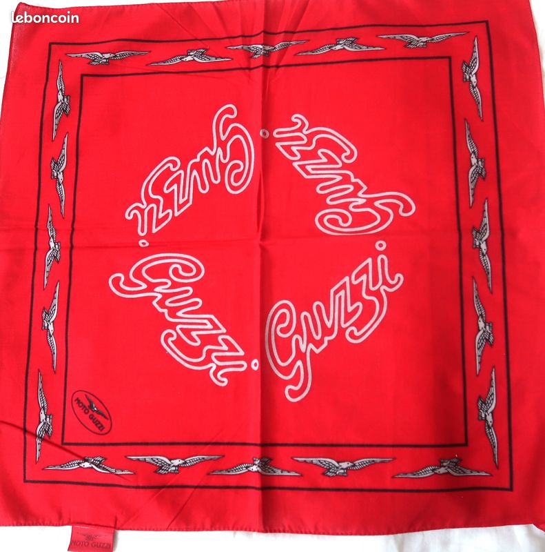 Foulard Vintage Moto Guzzi Pour Femme - Modèle FO296, Blanc En Polyester, Cadeau Moto