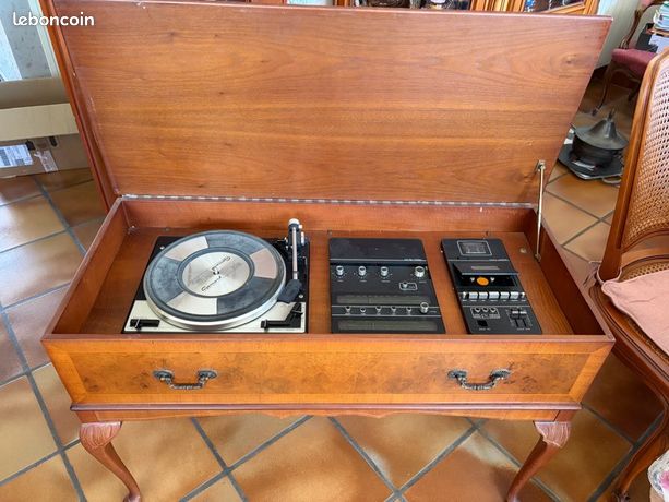 Meuble Hifi Radio + Tourne Disque Philips + Meuble 1950 Pompogne 47420