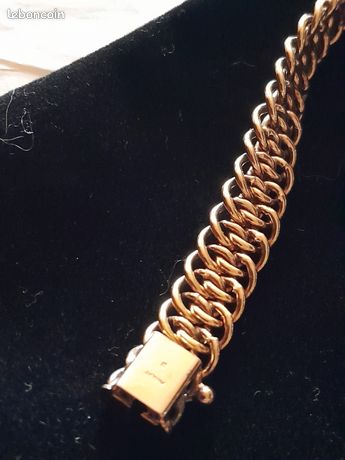 Bracelet/gourmette MURAT Plaqué Or - Mailles Américaines Avec Fermoir Sécurité - Occasion En Bon état