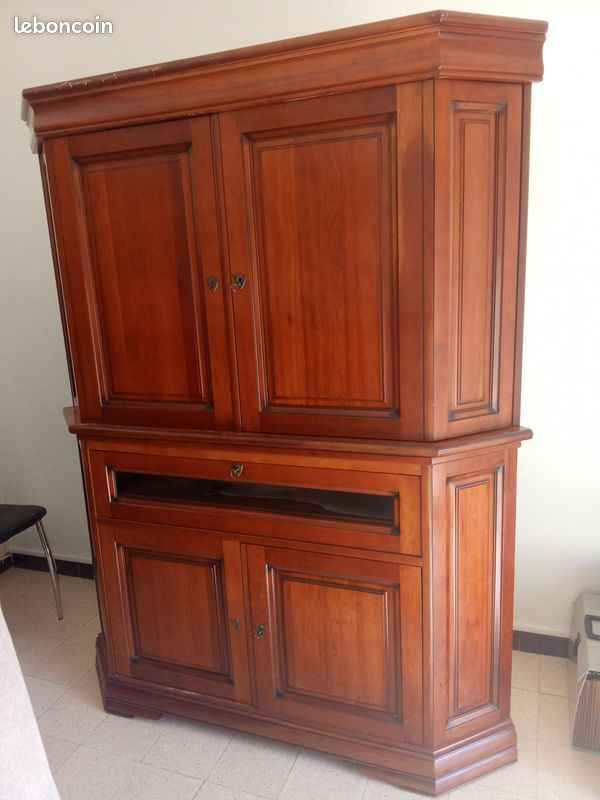 Meuble télé bois de merisier (louis Philippe) (image 1)