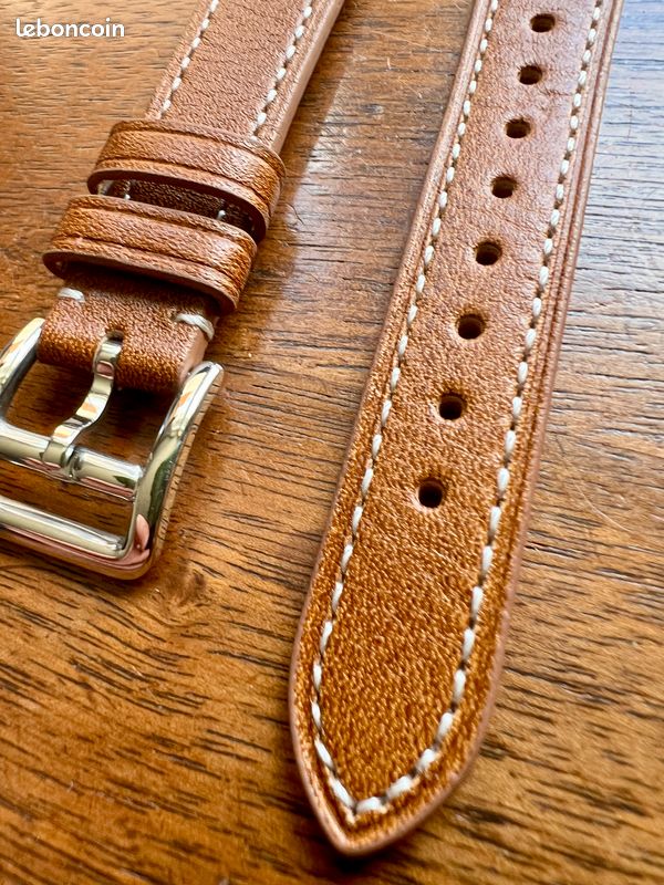 ALMVIS Bracelet de montre rétro en cuir d'autruche 18 mm, 20 mm, 22 mm