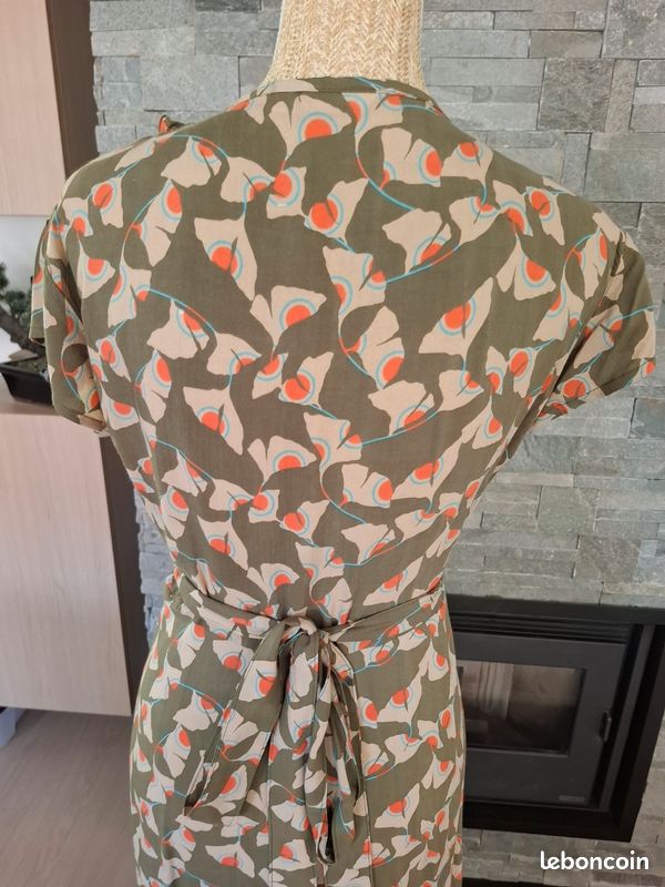 Palme Robe longue cache coeur kaki à motifs Taille S/M (image 7)