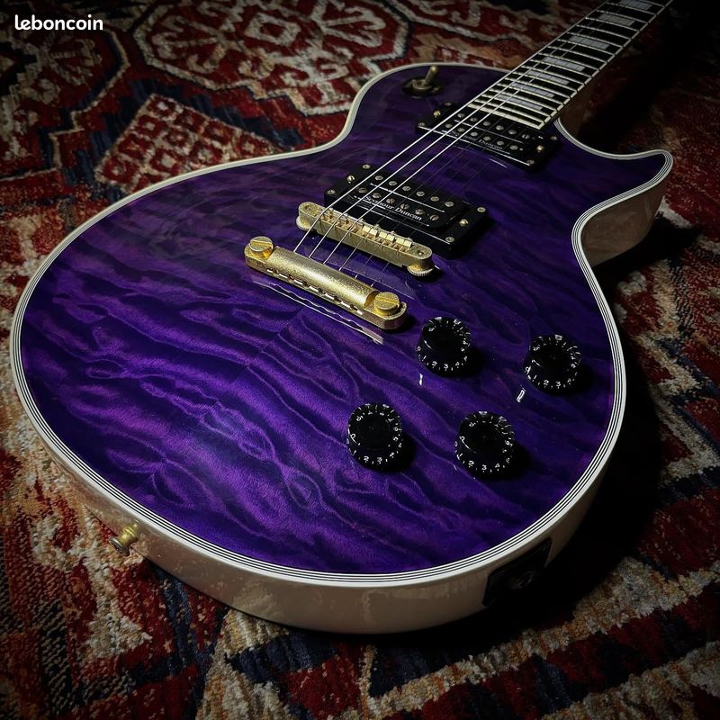 Guitare électrique Edwards LP CD/QM Purple/White Custom MIJ (image 5)