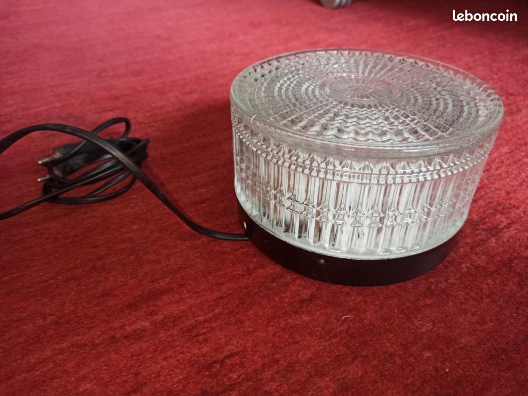 Magnifique lampe à poser type holophane - lampe à poser vintage - lampe prismatique (image 14)