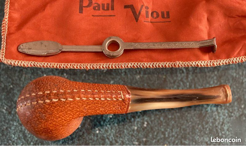 Pipe courbe gainée de cuir Paul Viou (image 6)