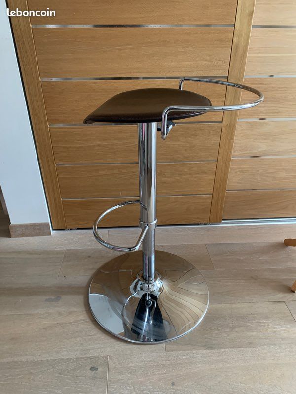 1 tabouret reglable noir brun (image 1)