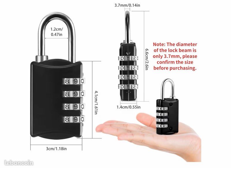 Cadenas à Code 4 Chiffres - Neuf Générique, Sécurité Basique