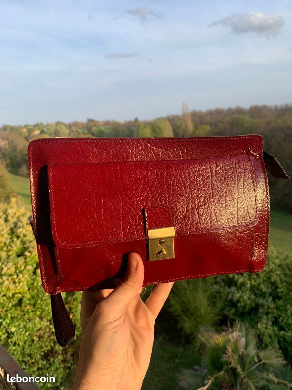 Pochette en cuir véritable made in france (image 1)
