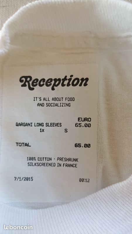 Tee shirt manches longues blanc taille S (image 2)