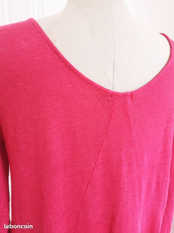 Taille 38 fr 100% lin jolie tunique rose framboise jamais portée GOzé (image 6)