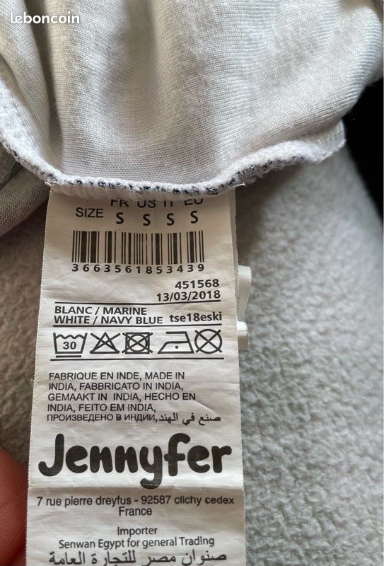 Duo De Débardeurs à Bretelles Jennyfer Taille 36/S - Rayures Bleu/blanc Et Rose, 100% Polyester, Occasion Excellent état