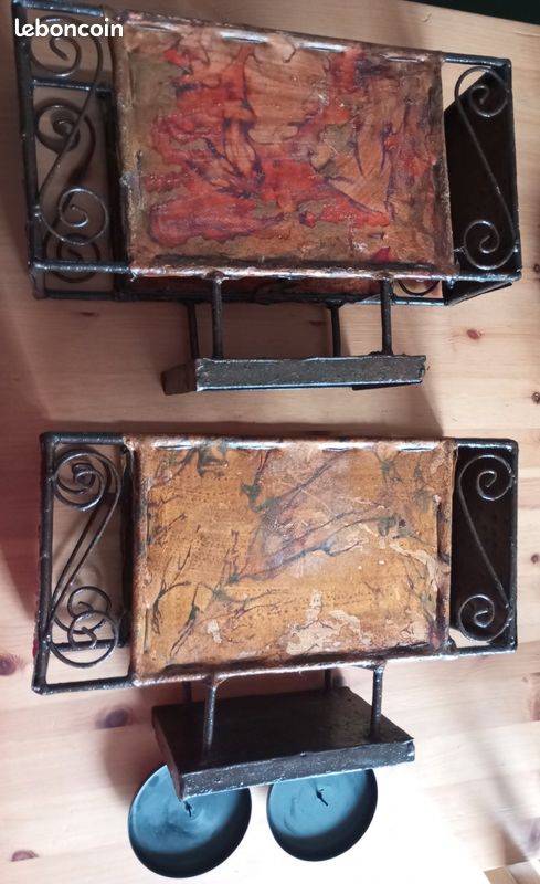 2 applications lampes marocaine artisanales en fer forgé et peau de chèvre (image 5)