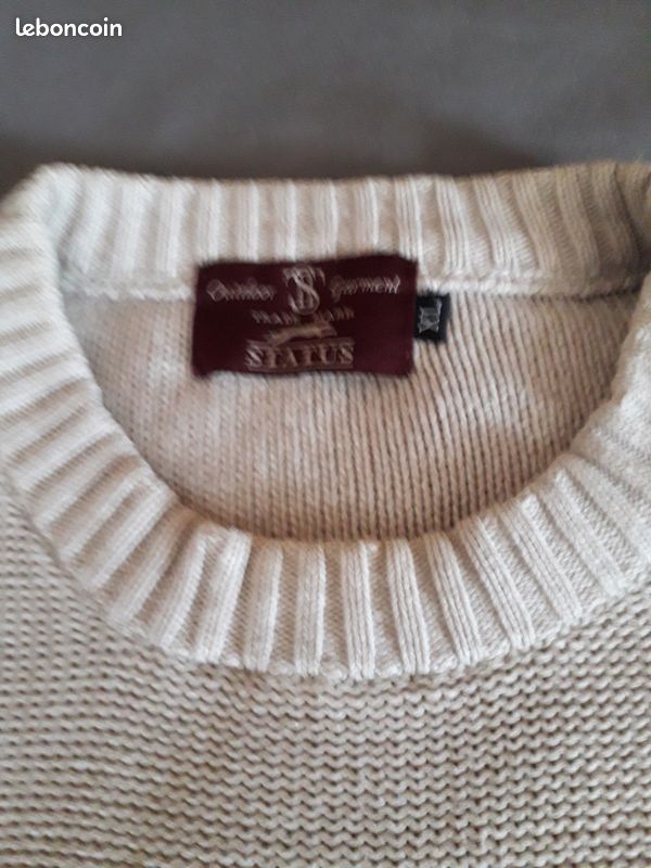 Pull homme 100% coton peu porté de la marque Status Vêtements