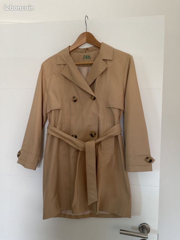Parka Trench Zara Fille 13-14 Ans - Beige, Sans Doublure, Style Hiver