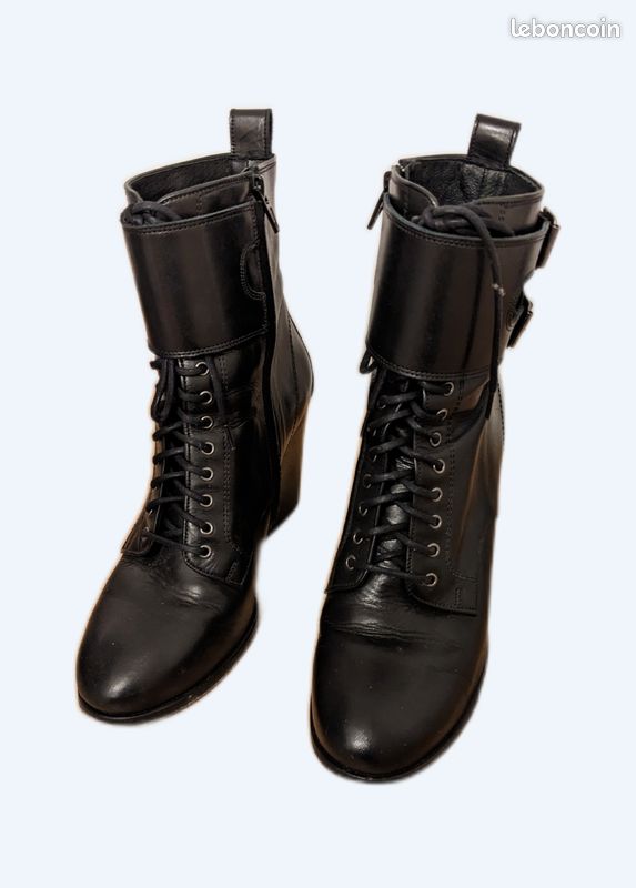 Bottines The Kooples En Cuir Vernis - Taille 38 - Noir - Neuves Avec Emballage