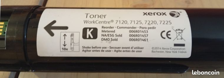 Toner Original Xerox Pour Workcentre 7120 7125 7220i 7225i - Réf. 006R01457 à 006R01460, Neuf