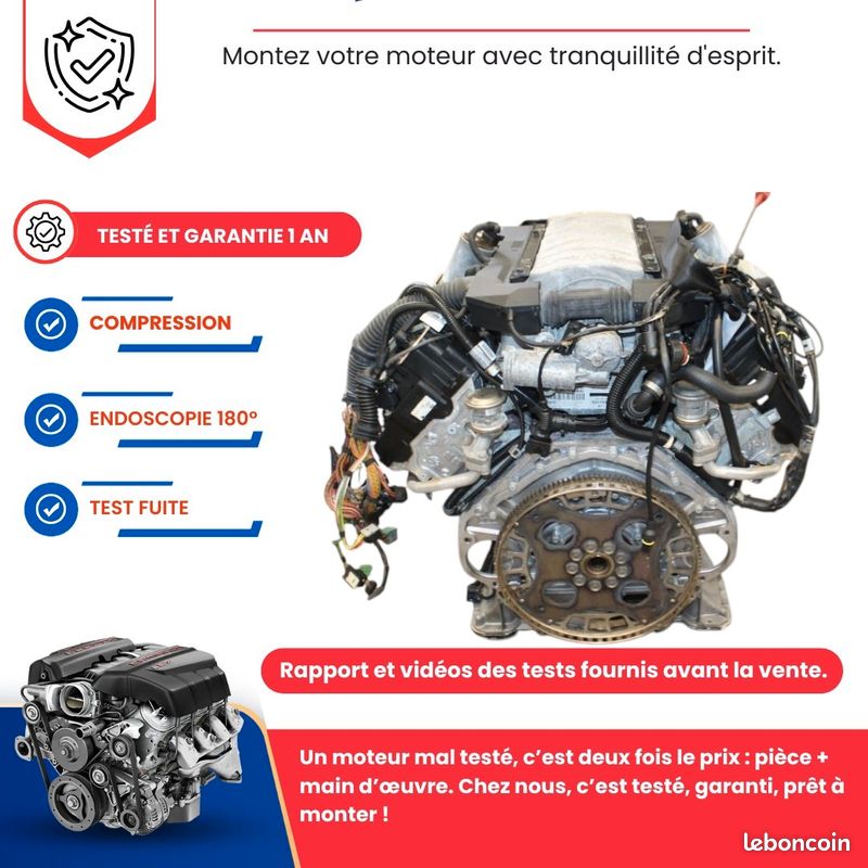 Moteur BMW 545i E60 / 645i 645Ci E63 E64 / 745i E65 4.4 V8 – 333 ch – Réf. N62B44A (image 1)