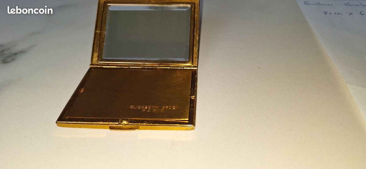 Ancien poudrier de sac Elizabeth Arden avec perle (image 3)