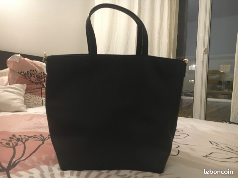 Monoprix Sac velours et synthétique noir - Neuf (image 3)
