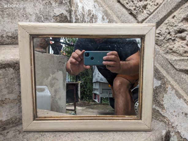 Ancien miroir biseauté avec cadre en bois | Kaufen auf Ricardo