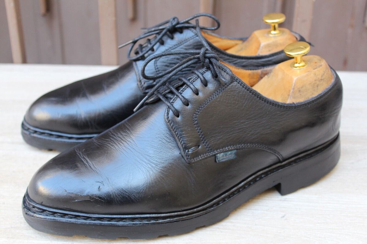 Chaussures Mephisto, chaussures cousu Norvégien homme en cuir noir