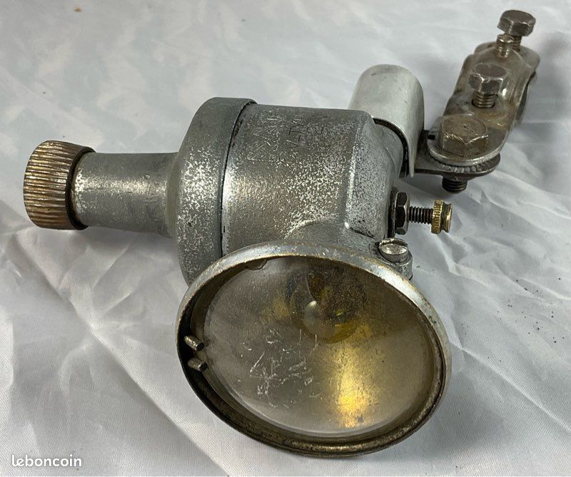 Dynamo Radios 6V + Phare Avant Vintage Métal - Pour Pièces (non Testé, Verre Cassé)