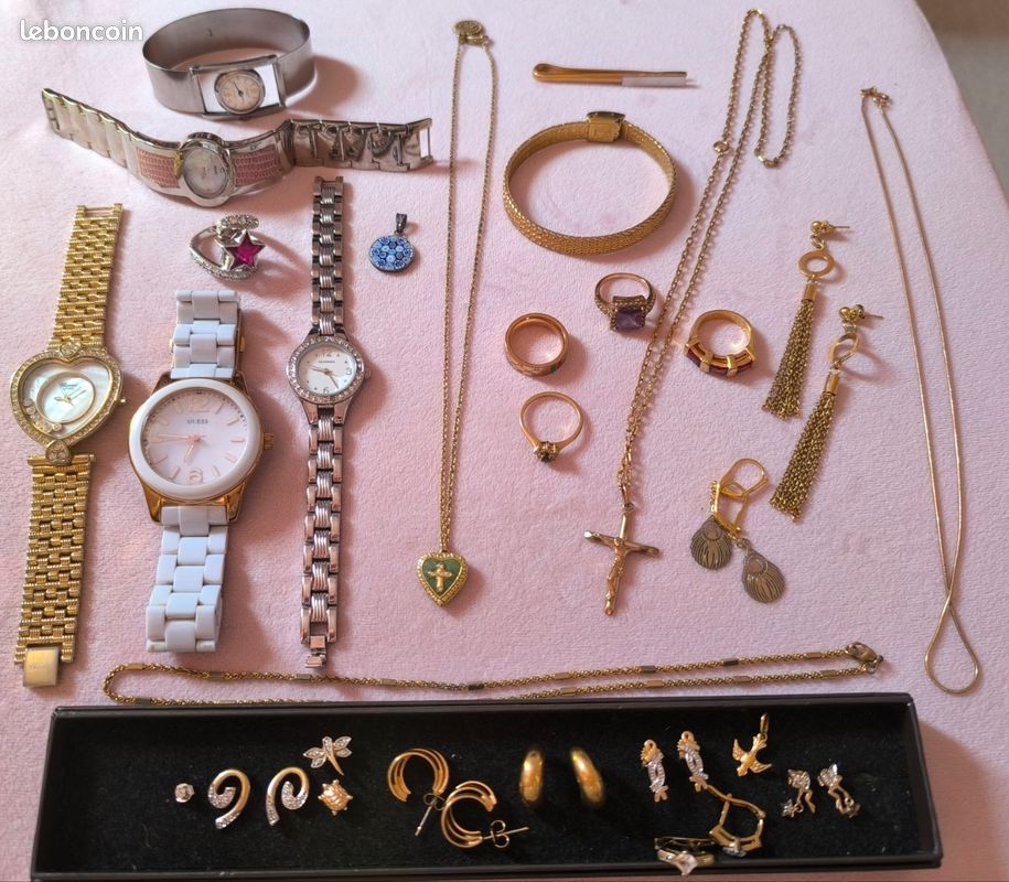 Lot De Bijoux Fond De Tiroir - Multicolore - Occasion - Idéal Créations Ou Collection