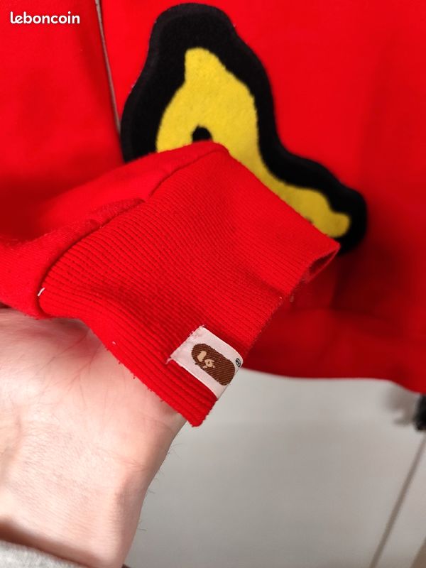 Pull / Sweat rouge - A BATHING APE Feat BABY MILO - taille XL (image 19)