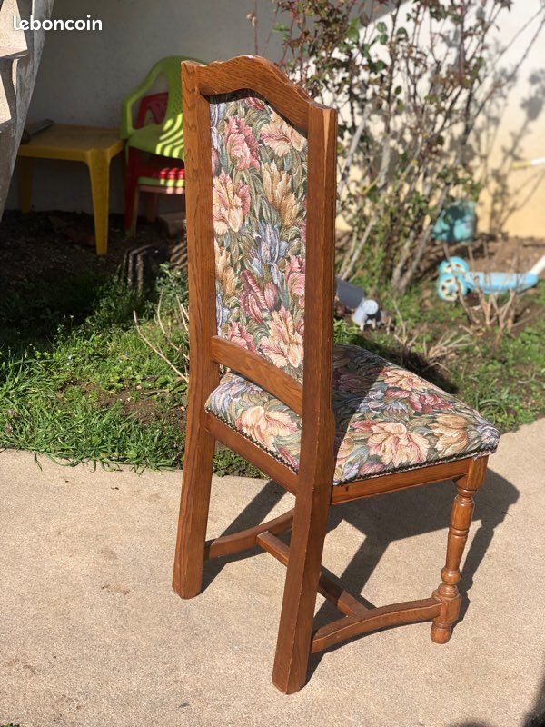 Chaise en bois massif et tissu (image 4)