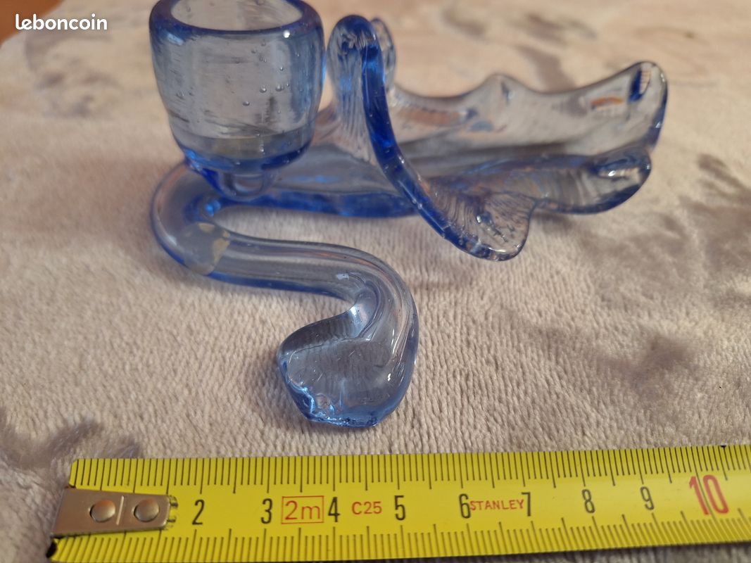Bougeoires en verre bleu (image 5)