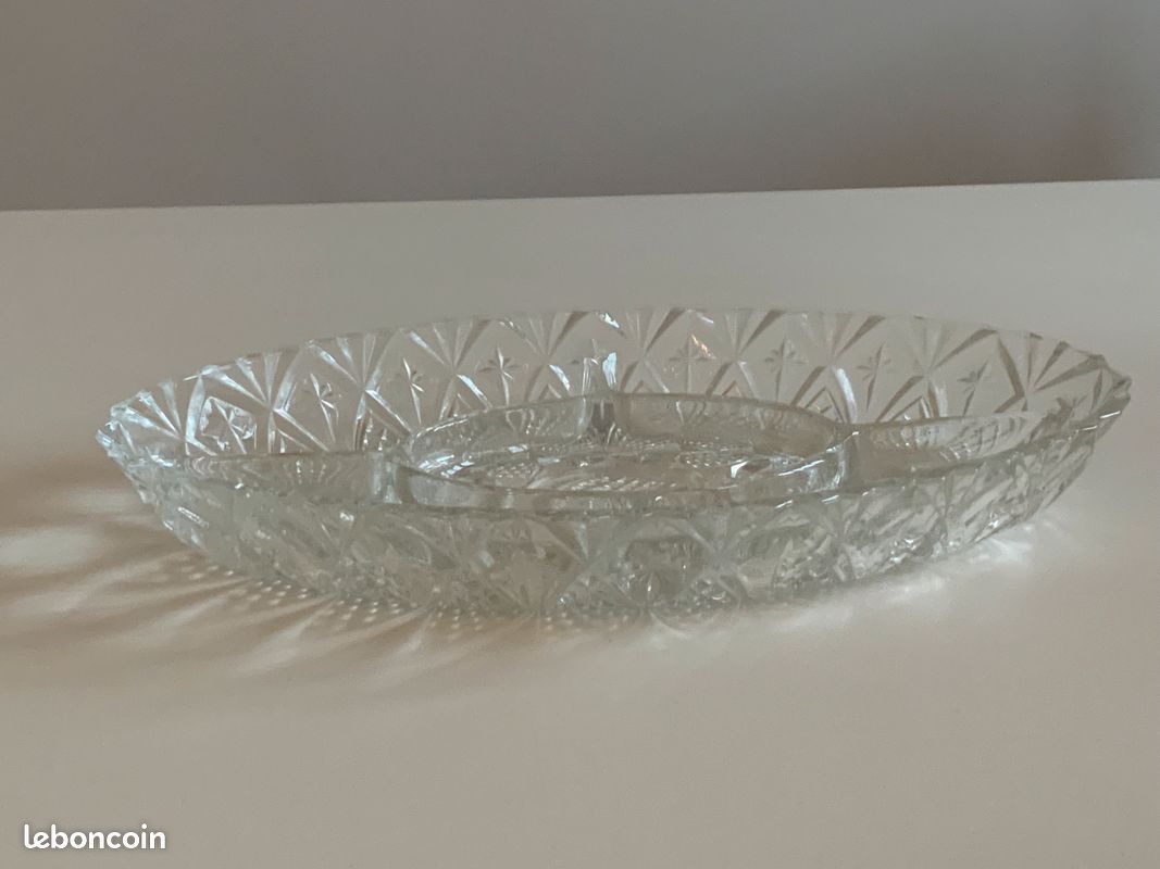 Plat apéritif ovale à 5 compartiments en verre (image 8)